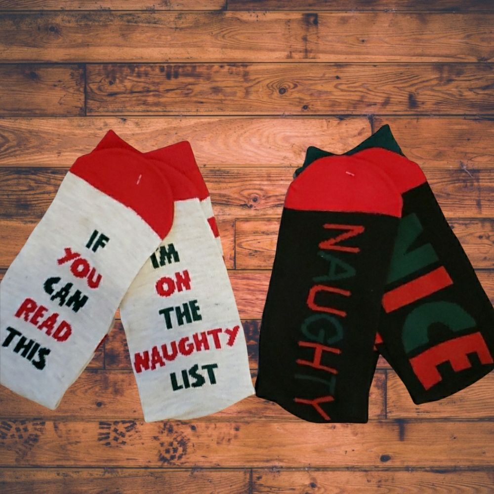 Naughty/Nice Christmas Socks